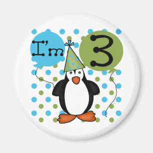 第3期ペンギン誕生日Tシャツとギフト マグネット