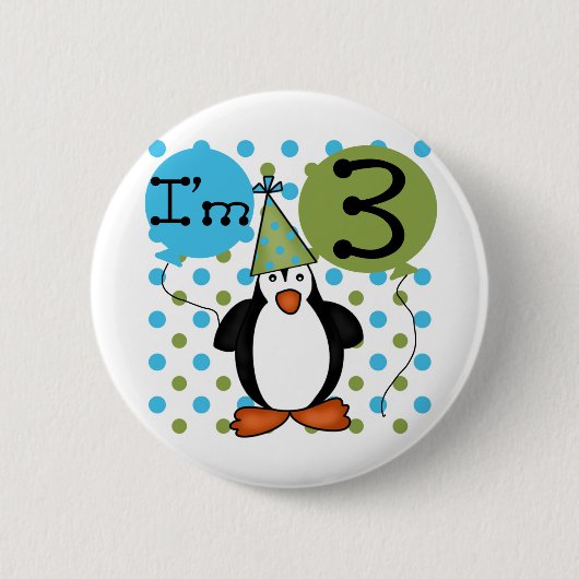 第3期ペンギン誕生日Tシャツとギフト 缶バッジ (正面)