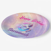 第3期ユニコーンパステルグラデーションお洒落パーティー ペーパープレート (アングル)