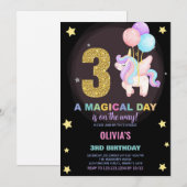 第3期ユニコーン誕生日招待状 招待状 (正面/裏面)