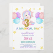 第3期ユニコーン誕生日招待状 招待状 (正面/裏面)