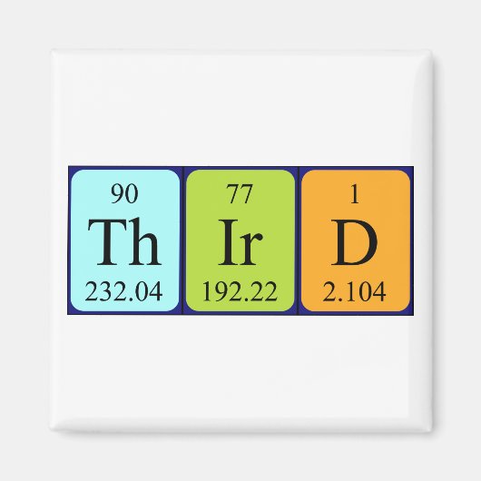 第3期周期表名磁石 マグネット (正面)
