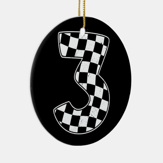 第3期市松模様に生誕第3号車レース国旗 セラミックオーナメント (右)