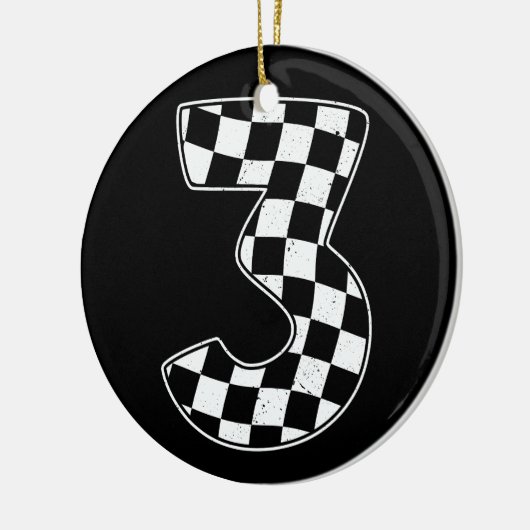 第3期市松模様に生誕第3号車レース国旗 セラミックオーナメント (左)