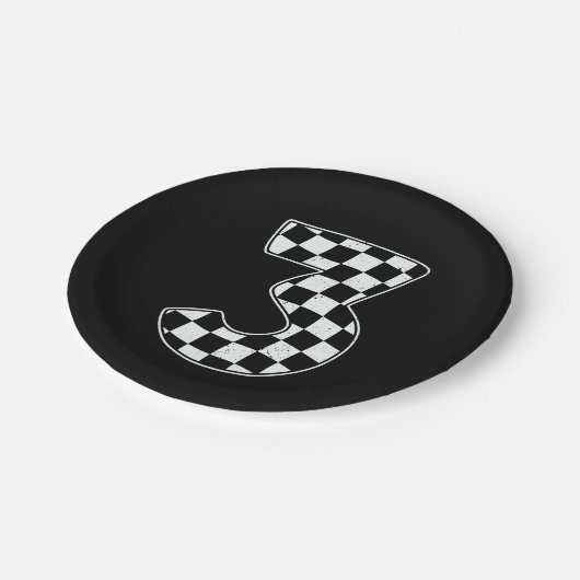 第3期市松模様に生誕第3号車レース国旗 ペーパープレート (アングル)