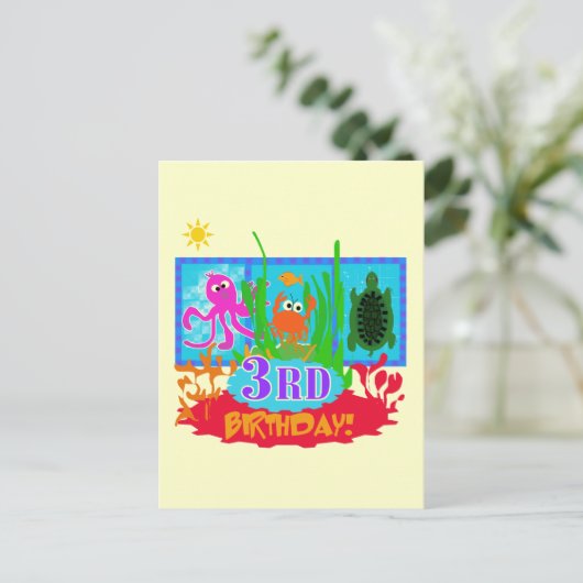 第3期海中冒険誕生日Tシャツ ポストカード (スタンド正面)