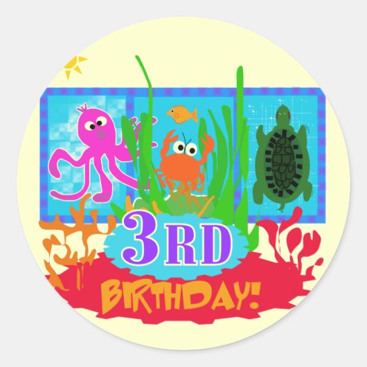 第3期海中冒険誕生日Tシャツ ラウンドシール (正面)