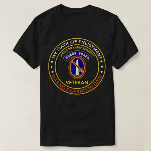 第3期米歩兵連隊退役軍人名誉衛兵O Tシャツ (デザイン正面)