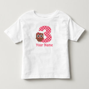 第3期誕生日ガールフウパーソナライズされたルTシャツ トドラーTシャツ