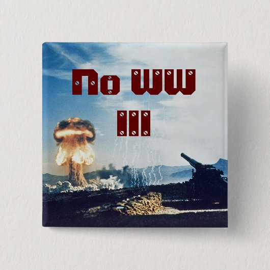 第3次世界大戦なし 缶バッジ (正面)