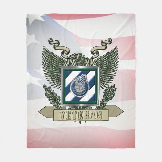 第3歩兵師団退役軍人 フリースブランケット (正面)