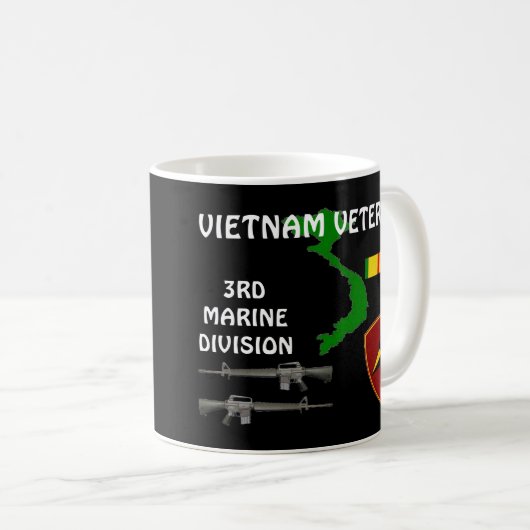 第3海兵師団のベトナムの退役軍人のコーヒー・マグ コーヒーマグカップ (正面右)