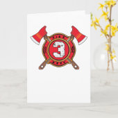 第3火災誕生日ギフト消防士3歳の少年 カード (黄色い花)