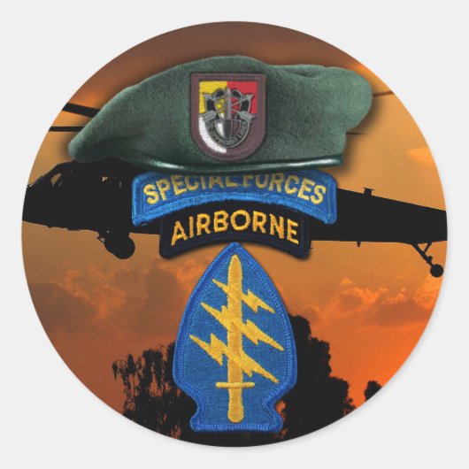 第3特殊部隊グリーンベレーSF SFG SOF退役軍人 ラウンドシール (正面)