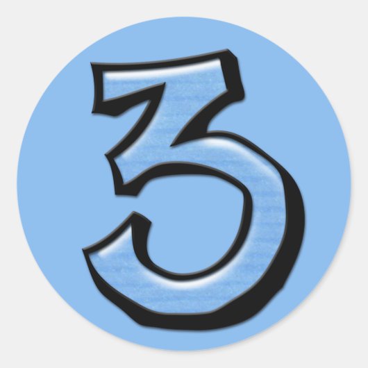 第3番間抜け号の青いシール ラウンドシール (正面)