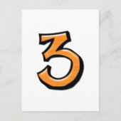 第3番間抜け目オレンジ色の白はがき ポストカード (正面)