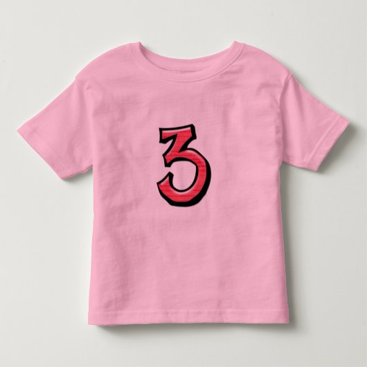 第3番間抜け赤キッズTシャツ トドラーTシャツ (正面)