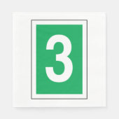 第3白緑のナプキン スタンダードランチョンナプキン (正面)