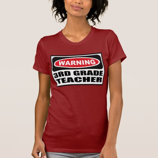 第3等級の先生の女性の暗いTシャツの警告 Tシャツ (正面)