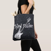 第3融合のベースギターの黒 トートバッグ (クローズアップ)