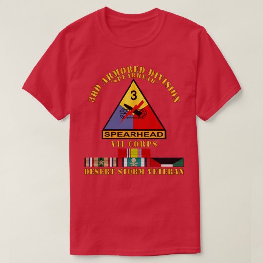 第3装甲ディビジョンVII軍団デザートストーム退役軍人 Tシャツ (デザイン正面)