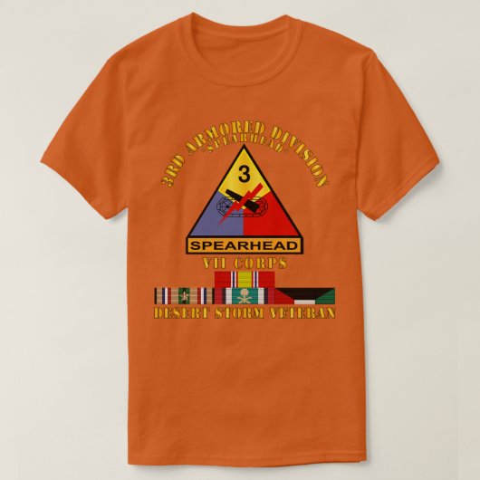 第3装甲ディビジョンVII軍団デザートストーム退役軍人 Tシャツ (デザイン正面)