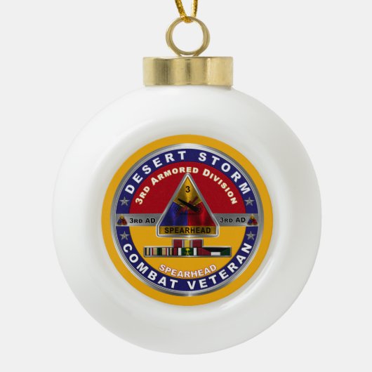 第3装甲師団デザートストーム退役軍人 セラミックボールオーナメント (正面)