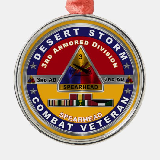 第3装甲師団デザートストーム退役軍人 メタルオーナメント (正面)