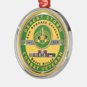 第3装甲騎兵連隊デザートストーム退役軍人 メタルオーナメント (左)