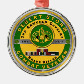 第3装甲騎兵連隊デザートストーム退役軍人 メタルオーナメント (正面)