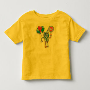 第3誕生会のかわいい光沢のあるロボット幼児のワイシャツ トドラーTシャツ