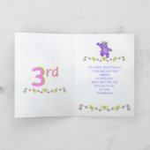 第3誕生日のプリンセスくま、名前をカスタムする カード (内部)