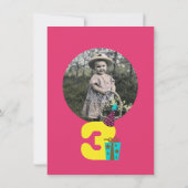 第3誕生日の子供のパーティの招待状 招待状 (裏面)