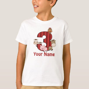 第3誕生日の家畜のパーソナライズなワイシャツ Tシャツ