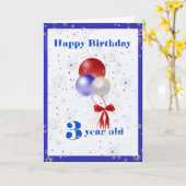 第3誕生日の気球 カード (黄色い花)