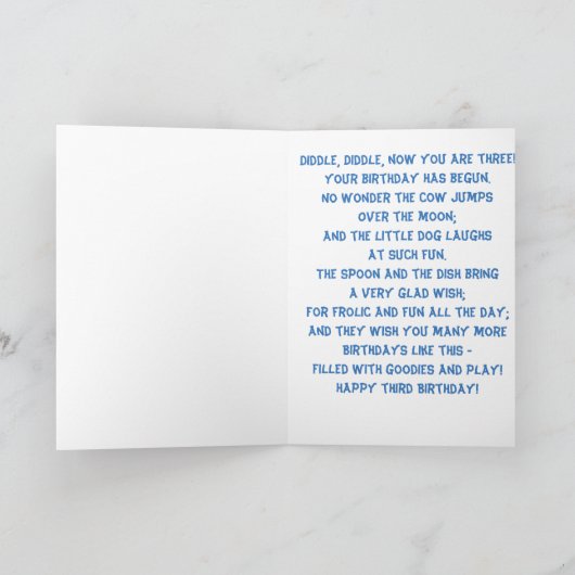 第3誕生日の童謡 カード (内部)