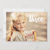 第3誕生日の第3写真の上敷の招待状 招待状 (正面)