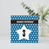 第3誕生日の3歳の男の子のブルースターV01B 招待状 (スタンド正面)