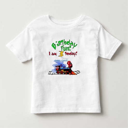 第3誕生日のTシャツおよびギフトを訓練して下さい トドラーTシャツ (正面)
