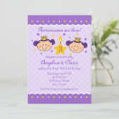 第3誕生日のTwincessのパーティの招待状 招待状 (スタンド正面)