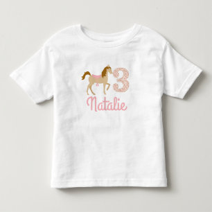 第3誕生日ぼろぼろのシックな子馬のワイシャツ3年の トドラーTシャツ