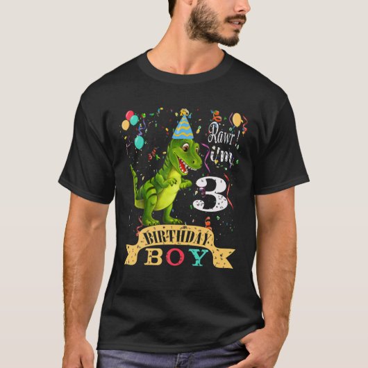 第3誕生日ギフト素晴らしサイン2017恐竜3年 Tシャツ (正面)