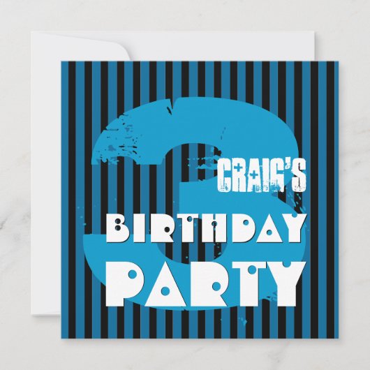 第3誕生日グランジパーティーストライプとZ03P 招待状 (正面)