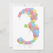 第3誕生日パーティーバルーンカスタム招待状 招待状 (正面)