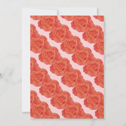 第3誕生日ピンクオレンジフローラバラかわいい 招待状 (裏面)