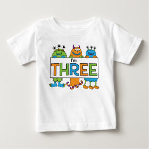 第3誕生日モンスターのティー ベビーTシャツ