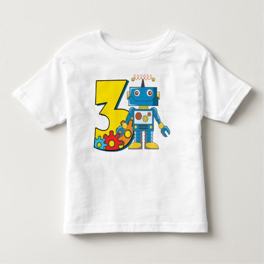 第3誕生日ロボット トドラーTシャツ (正面)