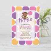 第3誕生日小さい猿の誕生日の招待状 招待状 (スタンド正面)