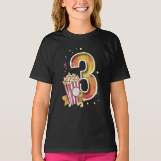 第3誕生日映画魔法ナンバーワンポップコーン Tシャツ
