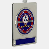 第3軍隊支援コマンド砂漠の嵐退役軍人 シルバープレートバナーオーナメント (右)